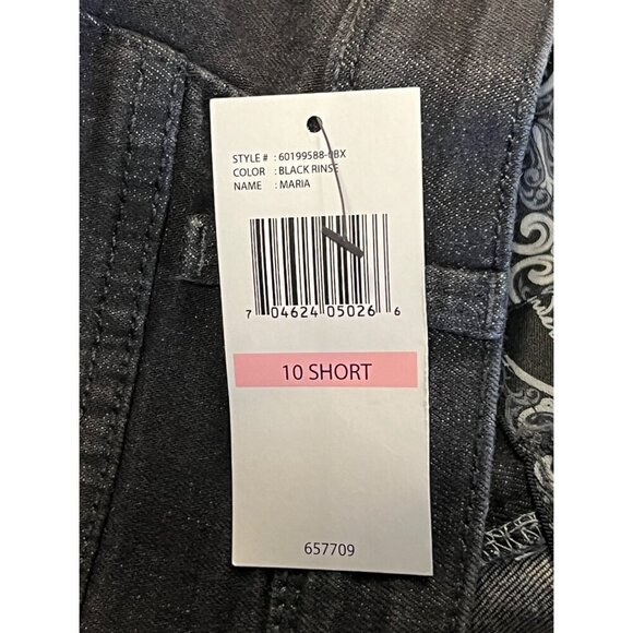 Gloria Vanderbilt Womens Perfect Fit Bootcut Jeans 10 Short Black Rinse NWT New - Picture 10 of 11